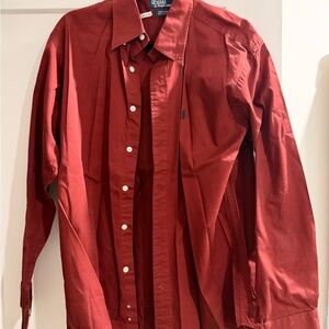 Men's Red Button-Down Shirt